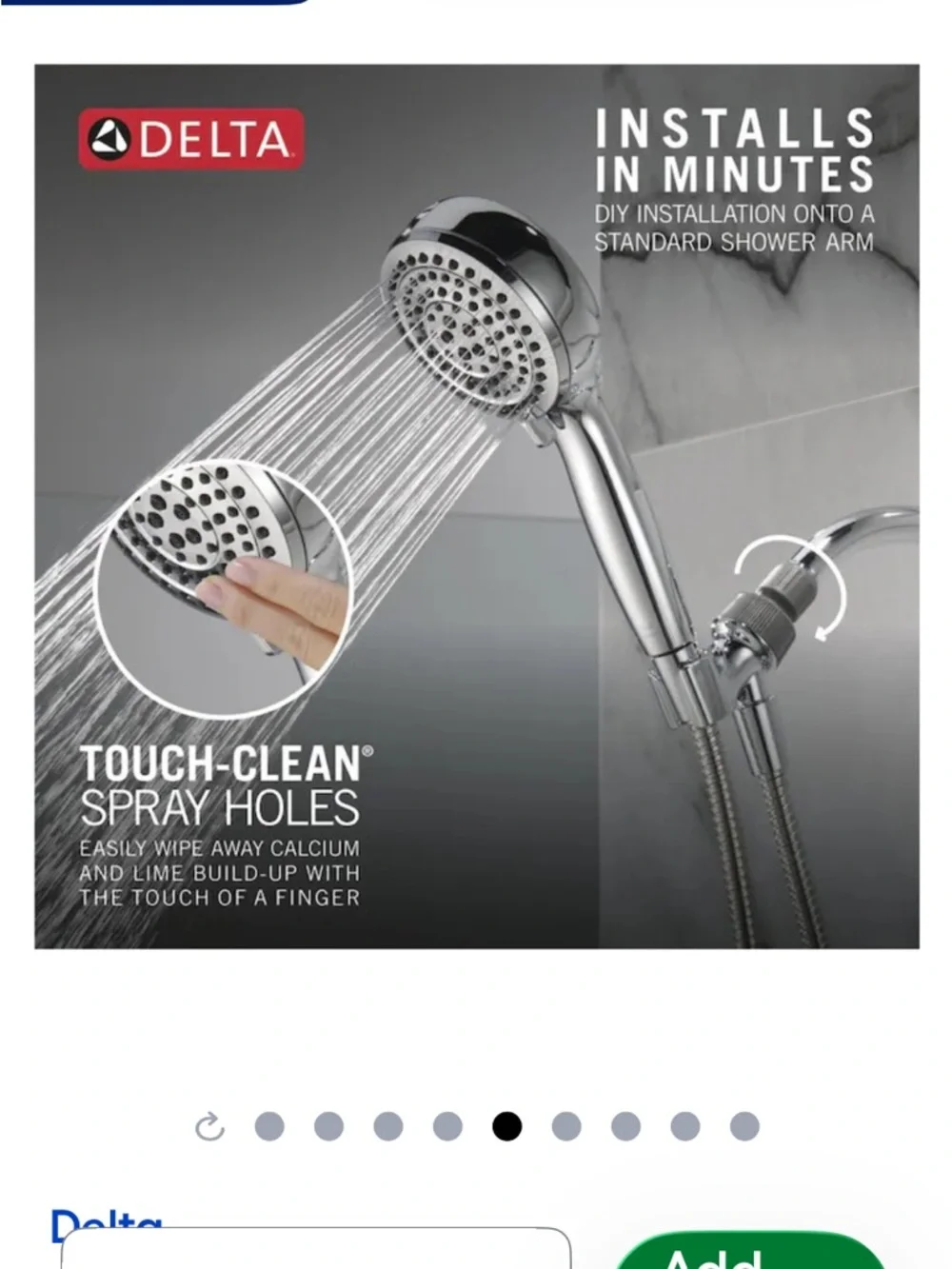 Delta Chrome Handheld Showerhead in Nickel